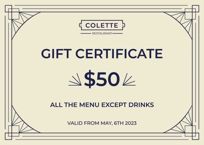 Free Restaurant Gift Certificate templates to design | Wepik