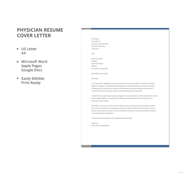 Resume Cover Letter Template - 17+ Free Word, Excel, PDF Documents ...