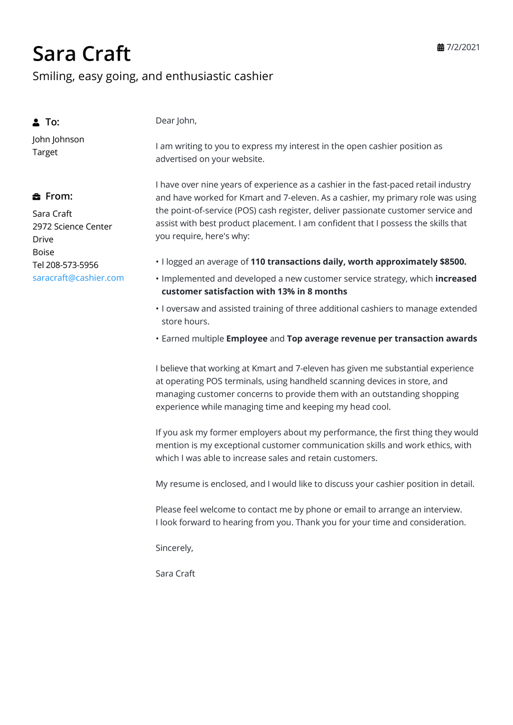 printable resume cover letter