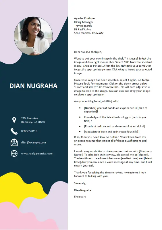 printable resume cover letter