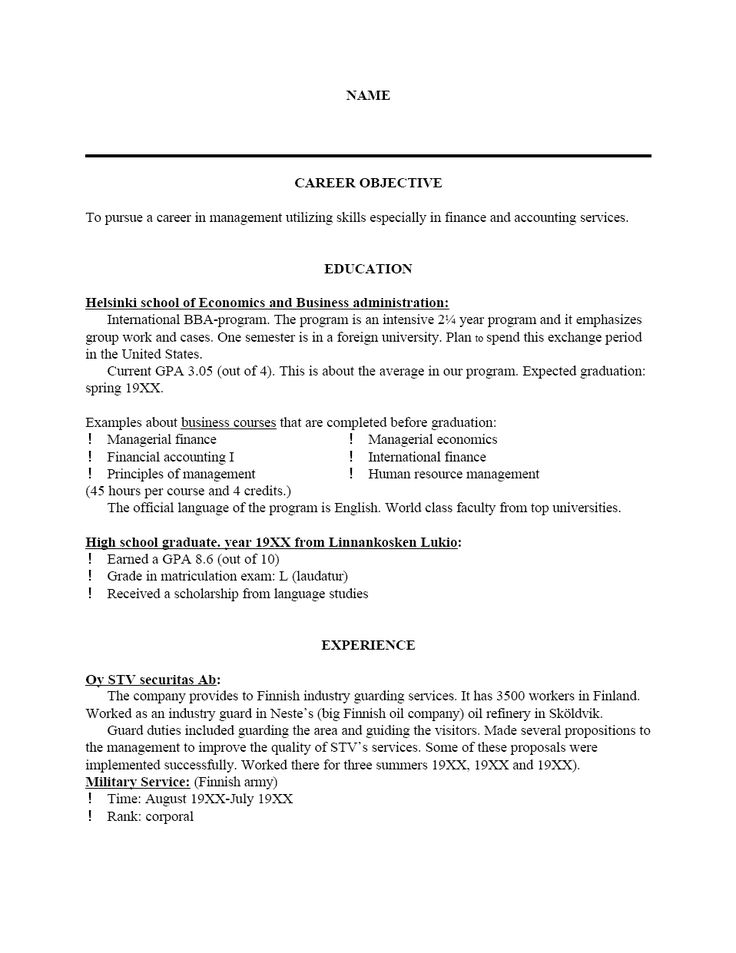 Resume Examples Printable - Resume Templates
