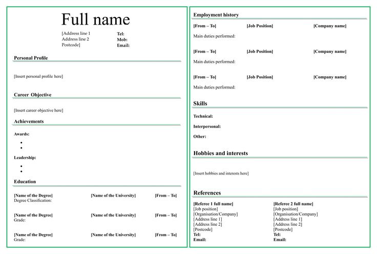 Fill In Blank Resume - 10 Free PDF Printables | Printablee