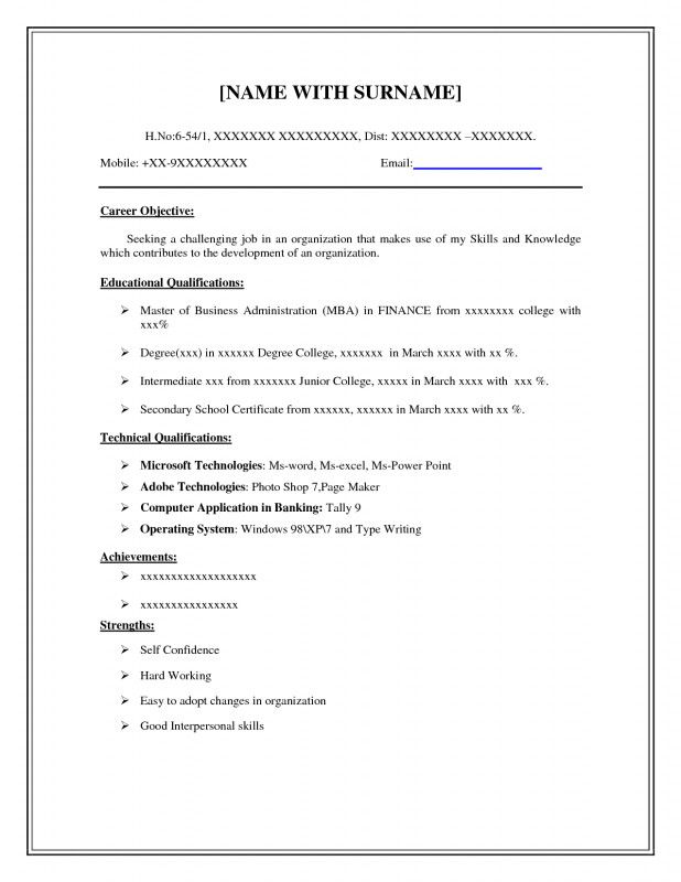 Free Blank Resume Templates for Microsoft Word Unique Simple ...