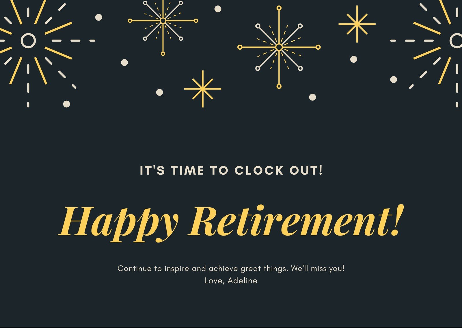 Free printable, customizable retirement card templates 