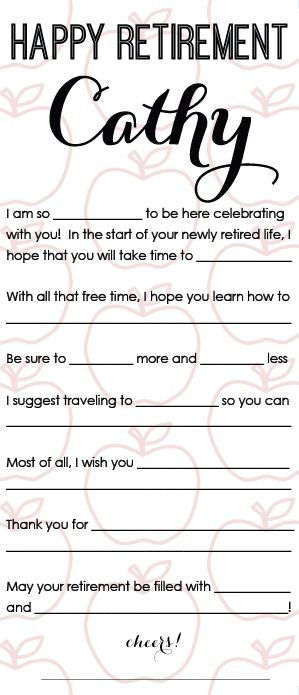 Retirement Mad Libs Printable - Printable-Madlibs.com