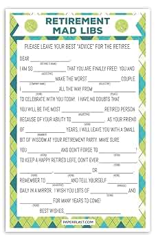 printable retirement mad libs