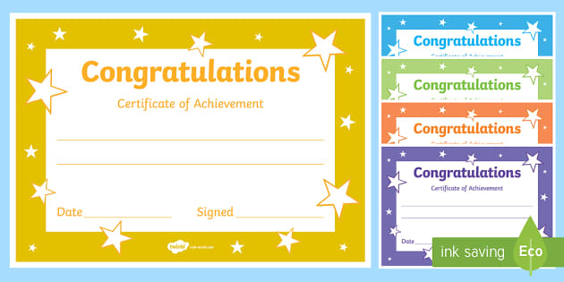Printable Congratulations Certificate Template - Twinkl