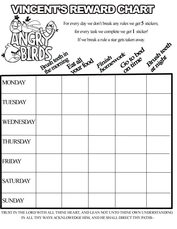 Free printable reward charts angry birds, Download Free printable ...