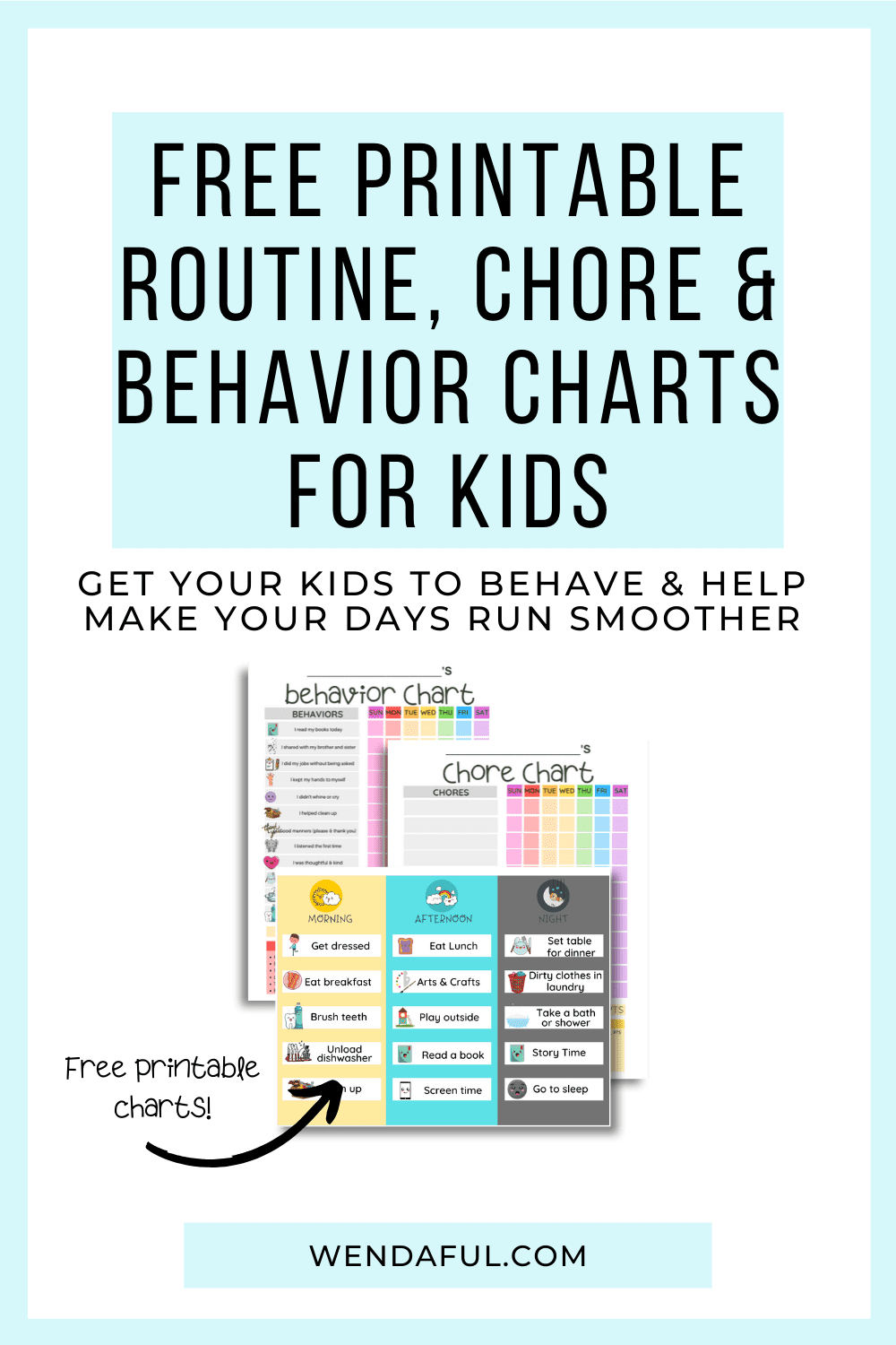 printable reward charts for kindergarten