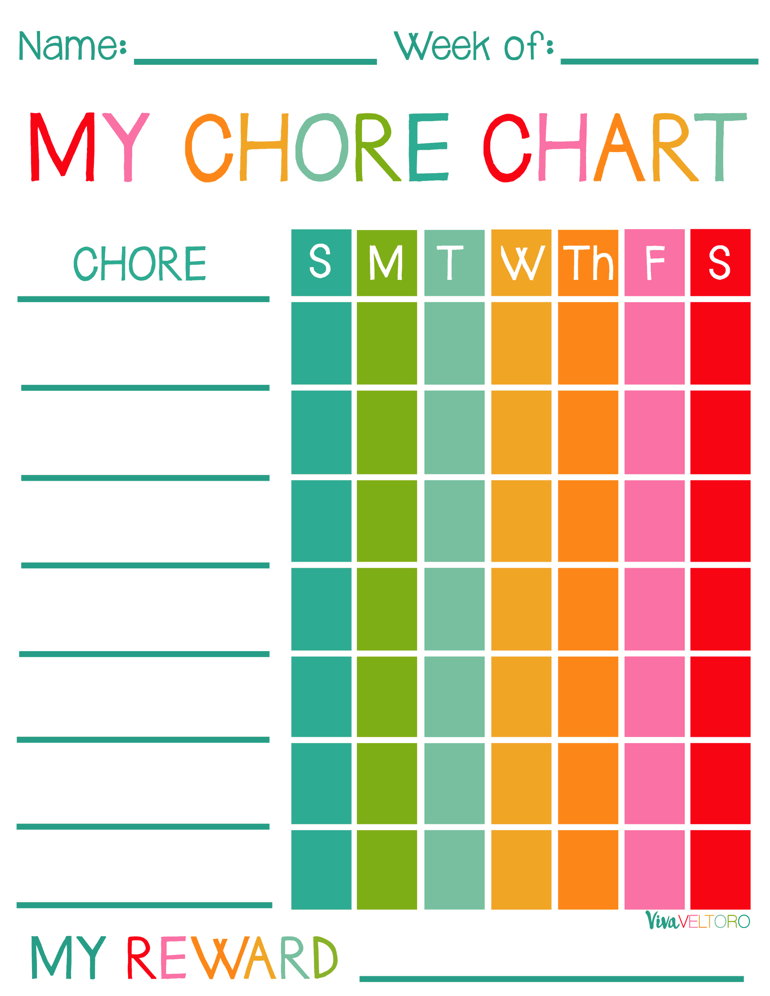 printable reward charts for kindergarten