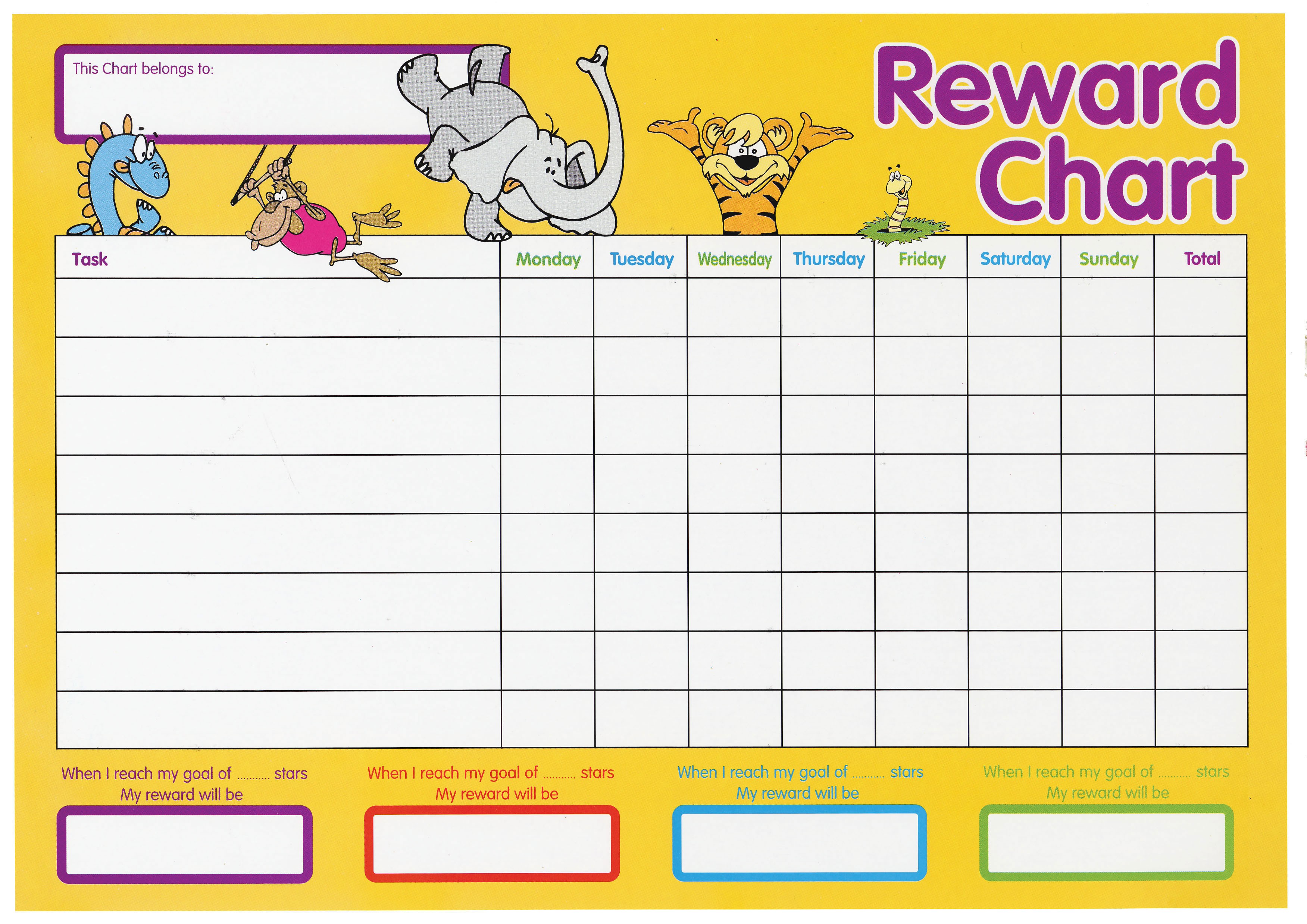 printable reward charts for preschoolers
