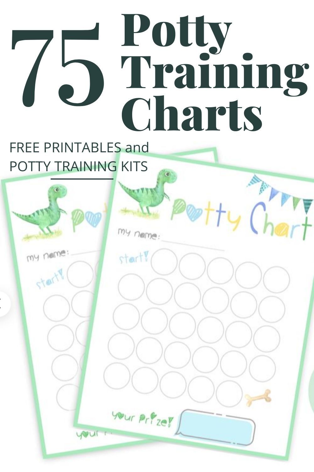 WERNNSAI Potty Training Chart - Dinosaur Toilet Training Reward Chart With 270 Potty Training Stickers Crown Sticker Chart For Boys Toddler Kids Potty...