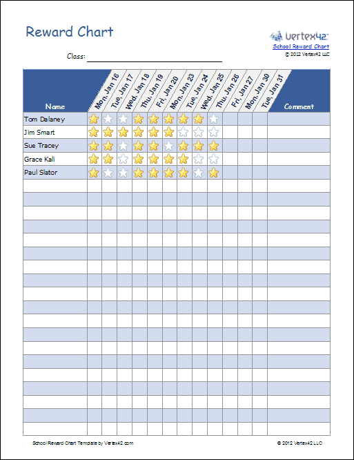 printable reward charts pdf