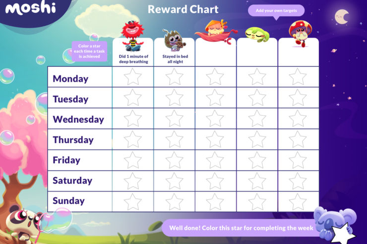 printable reward charts to colour in
