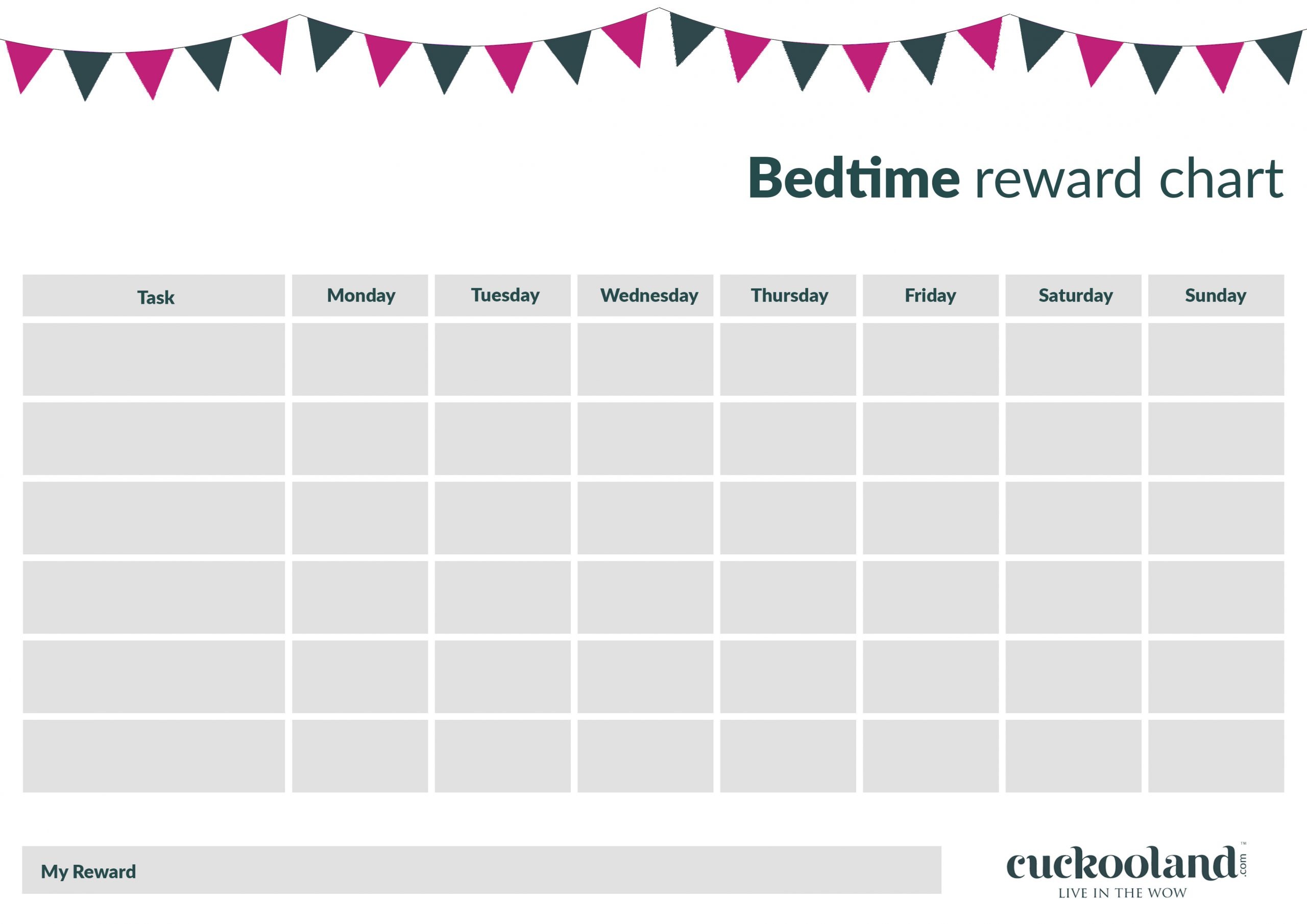 printable reward charts to colour in