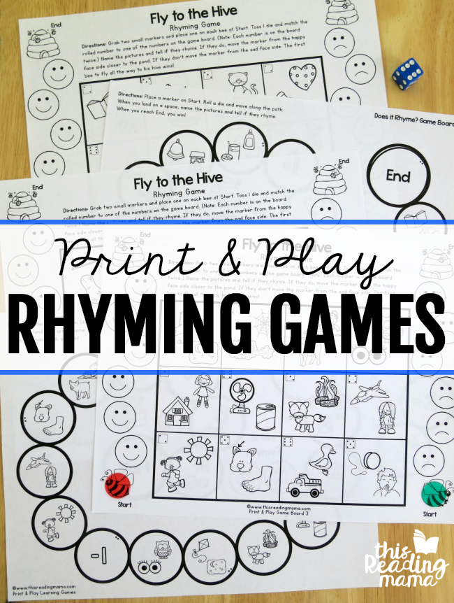 Print and Play Rhyming Games - This Reading Mama