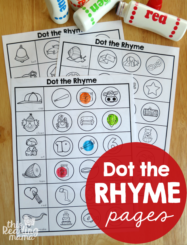 printable rhyming worksheet