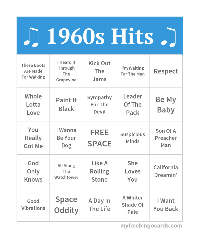 Free Printable and Virtual Bingo Cards