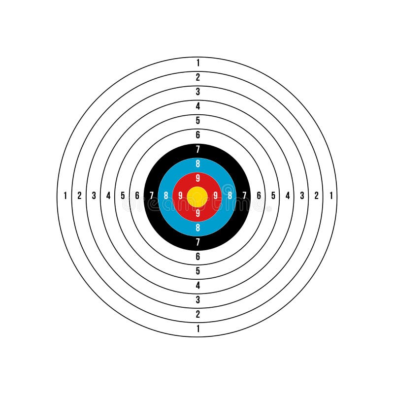Olympic Shooting Archery Target Printable. Stock Vector ...