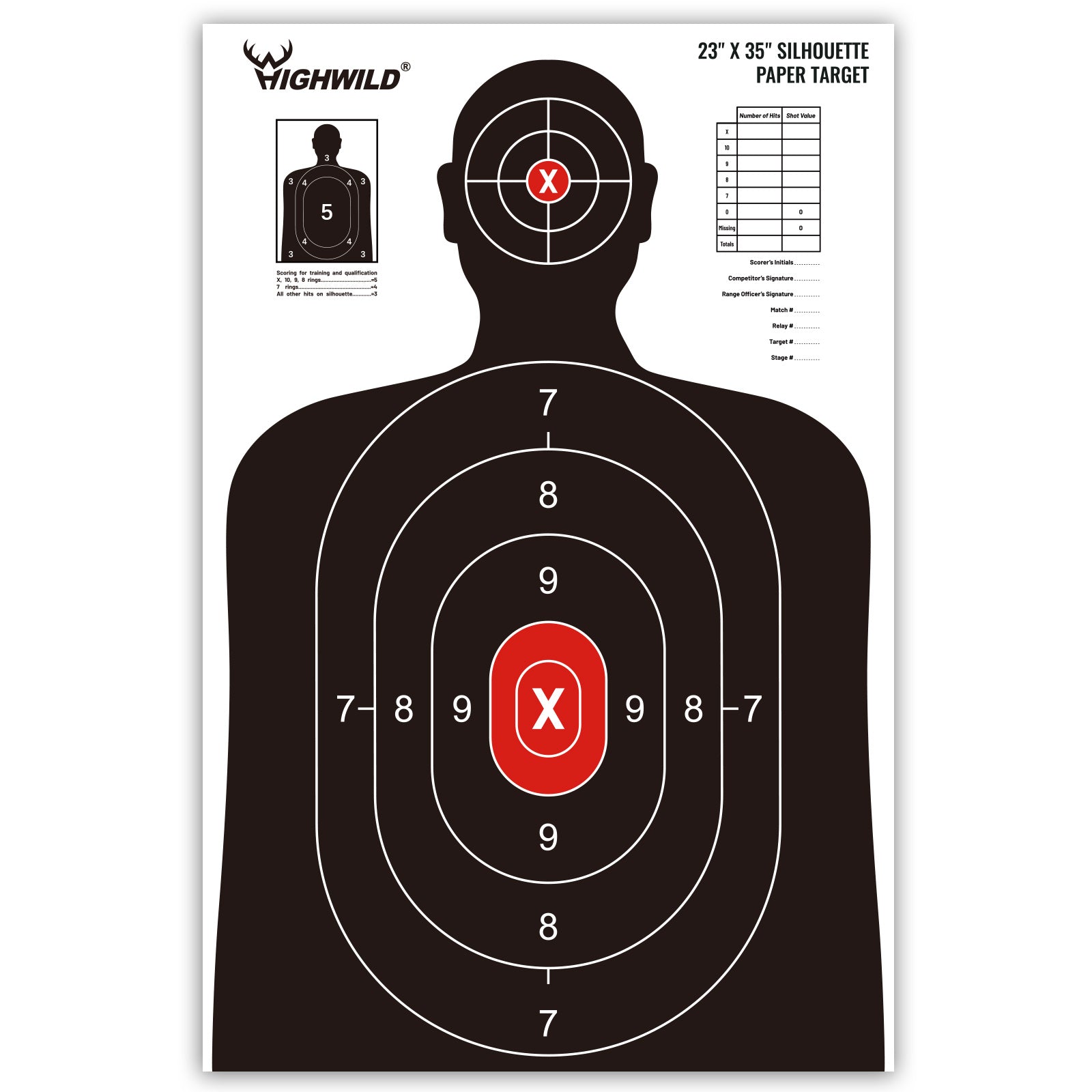 thumbnail interactive-video image 1 of Freedom Gun Targets 25-Pack Paper Shooting Targets | 23x35 Qualification Silhouette For Pistol/Rifle 1 of 6