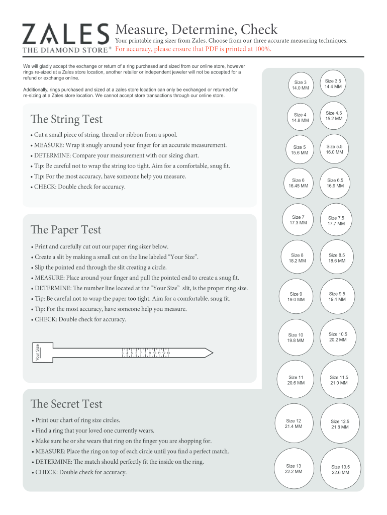 Printable Ring Sizer Strip - Fill Online, Printable, Fillable ...