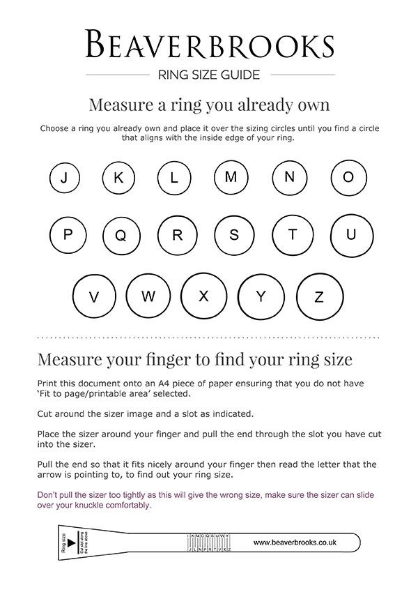 Ring Size Chart UK | How to Measure Ring Size | Size Guide ...