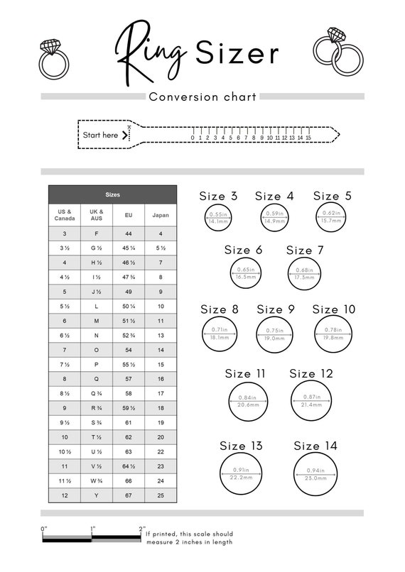 Printable Ring Sizer Accurate Ring Size Finder Measuring Tool ...