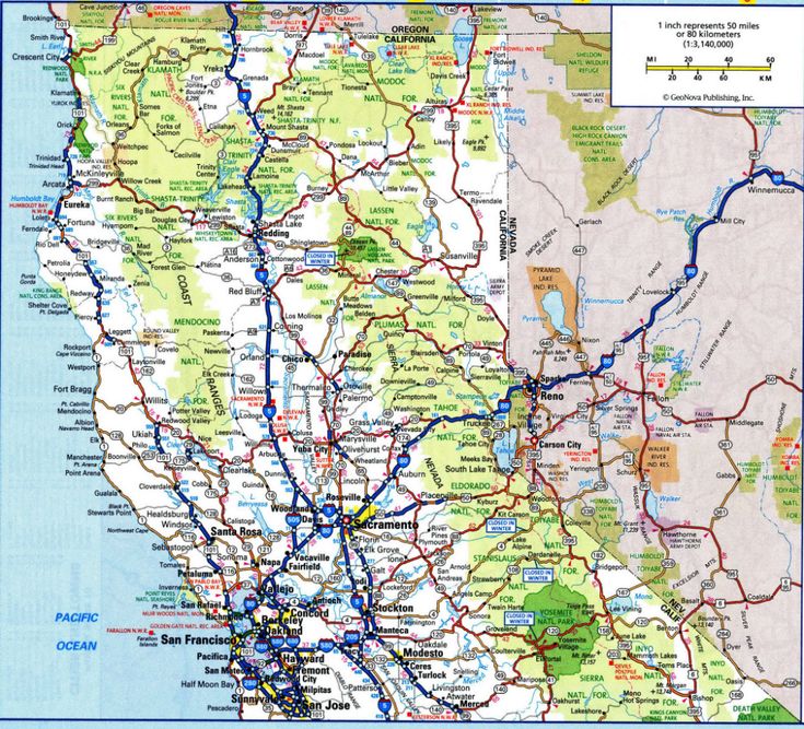 printable road map california