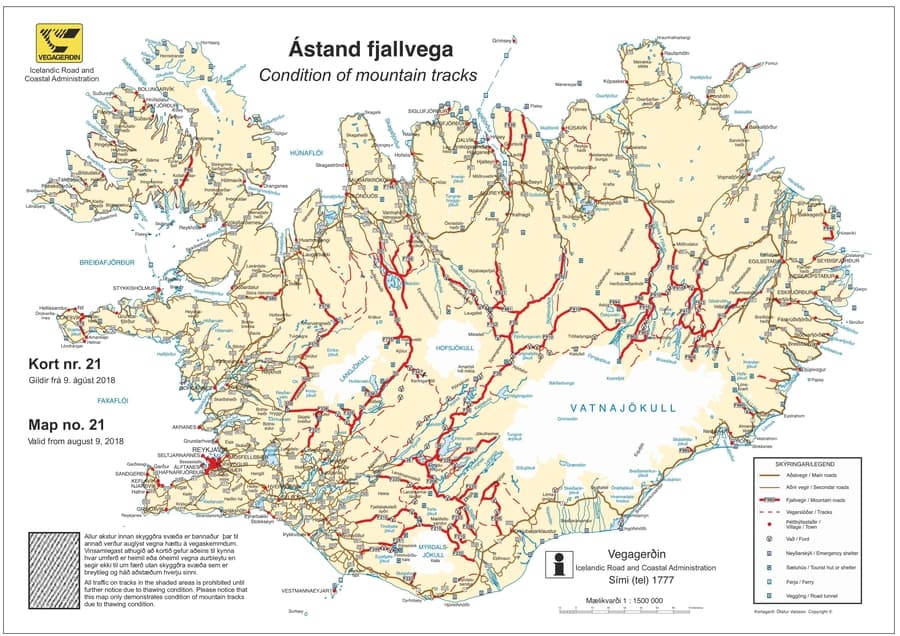 printable road map iceland