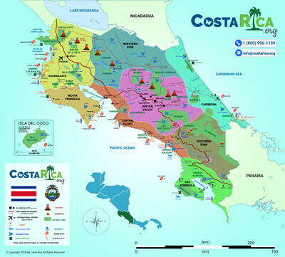 printable road map of costa rica