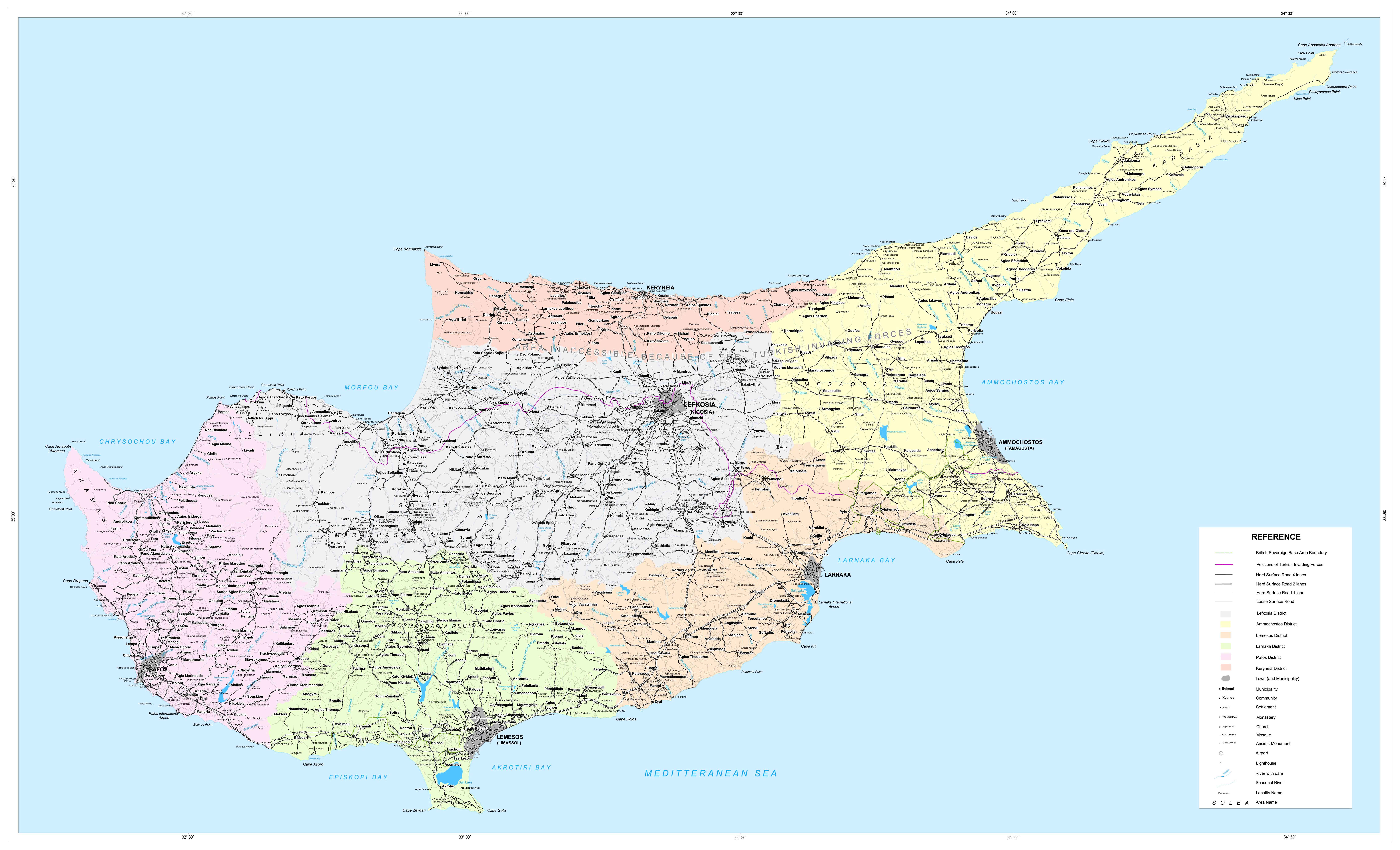 printable road map of cyprus