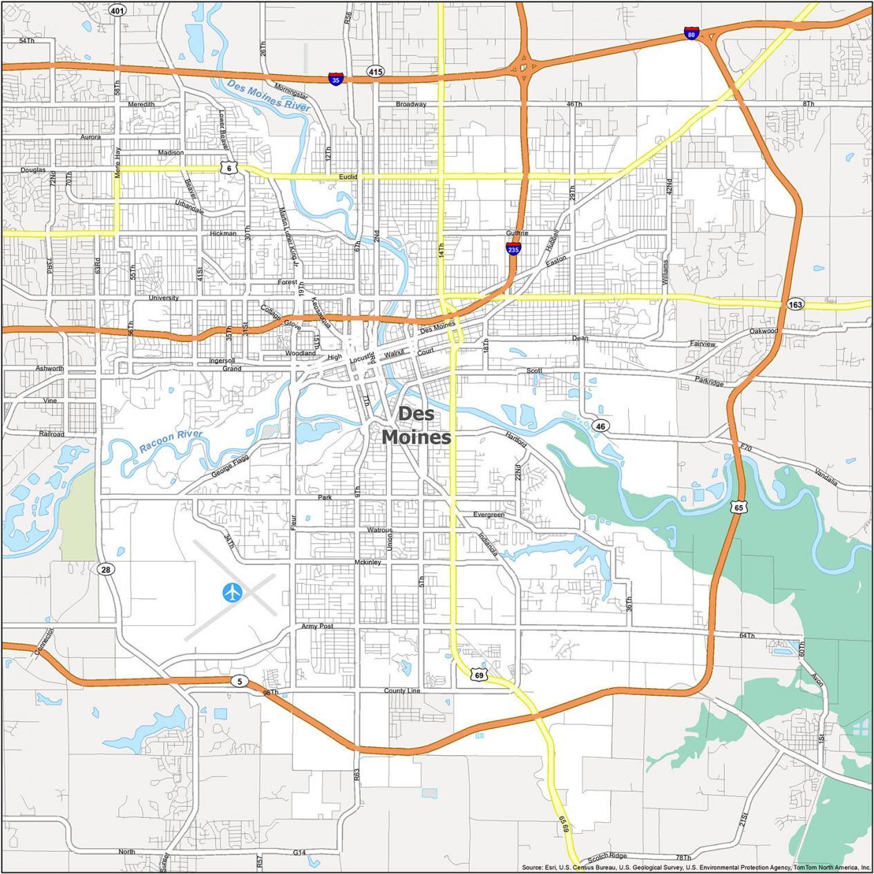printable road map of iowa