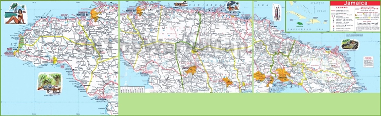 printable road map of jamaica