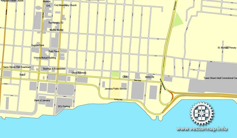 printable road map of jamaica