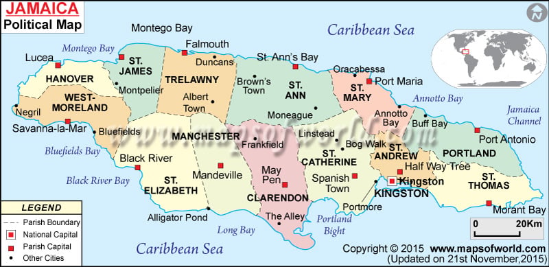 printable road map of jamaica