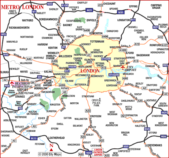 printable road map of london