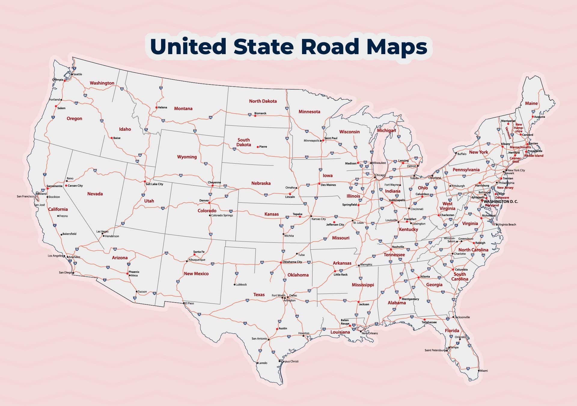 US Road Maps - 10 Free PDF Printables | Printablee - Worksheets Library