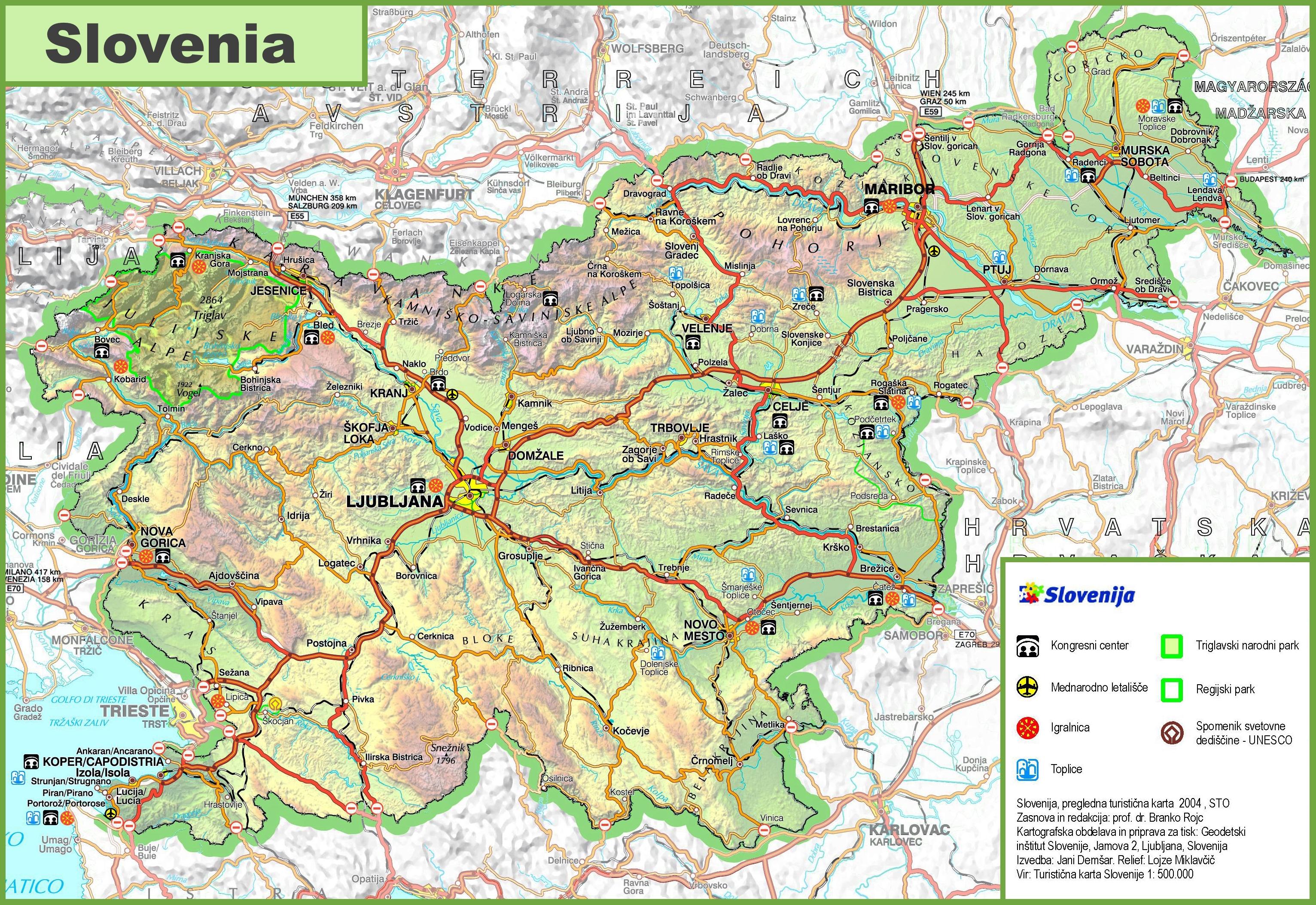 printable road map of slovenia
