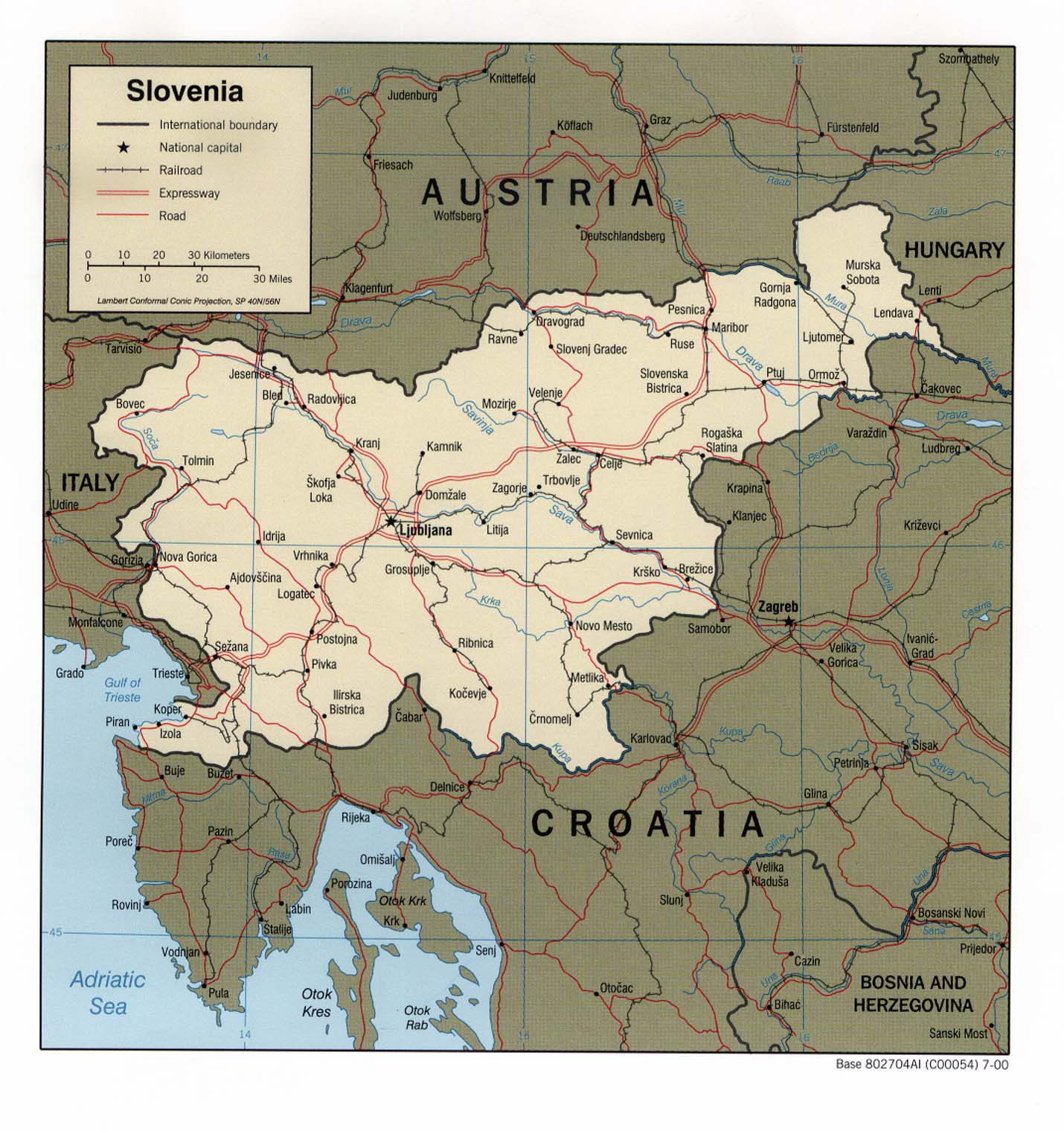 printable road map of slovenia