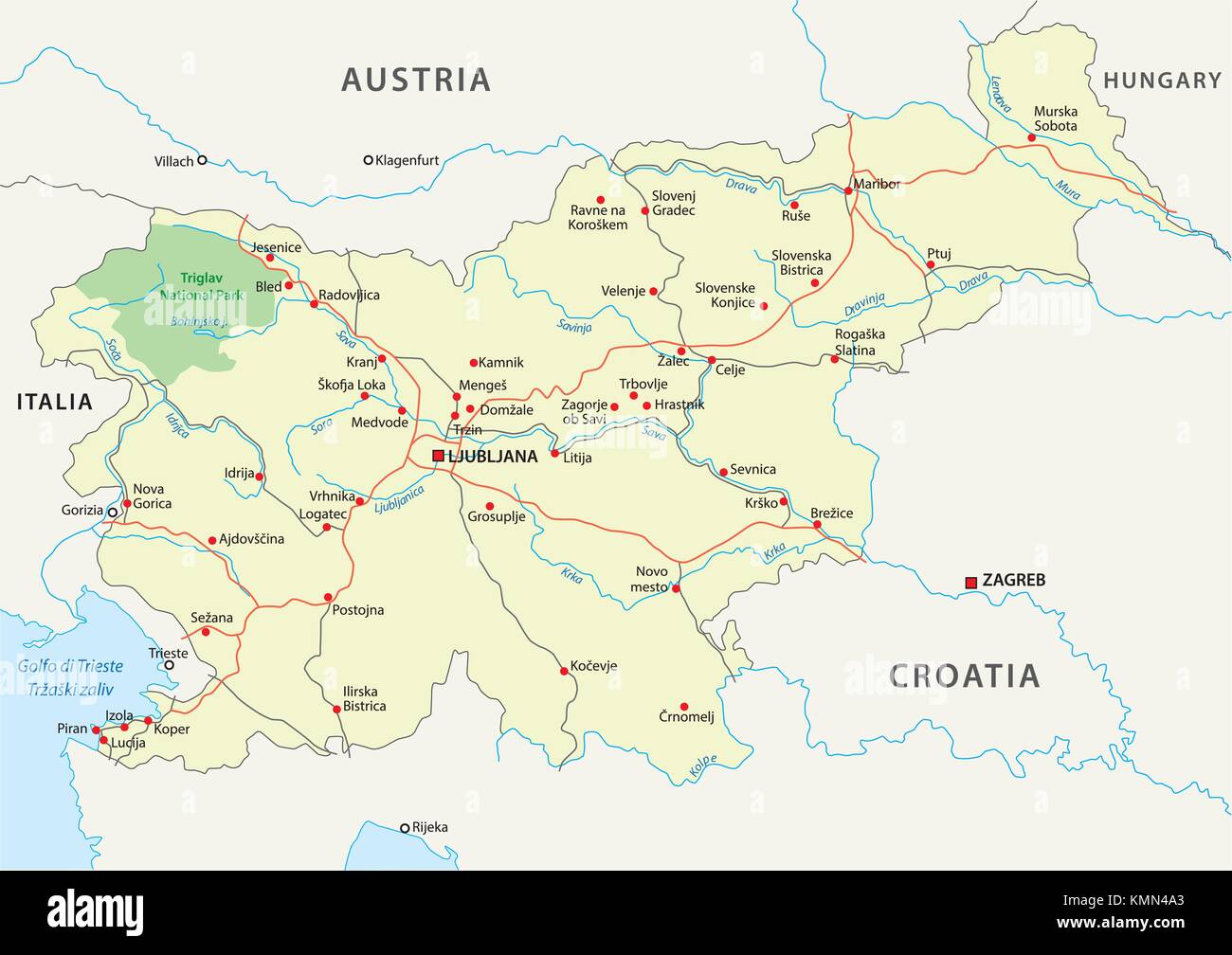 printable road map of slovenia