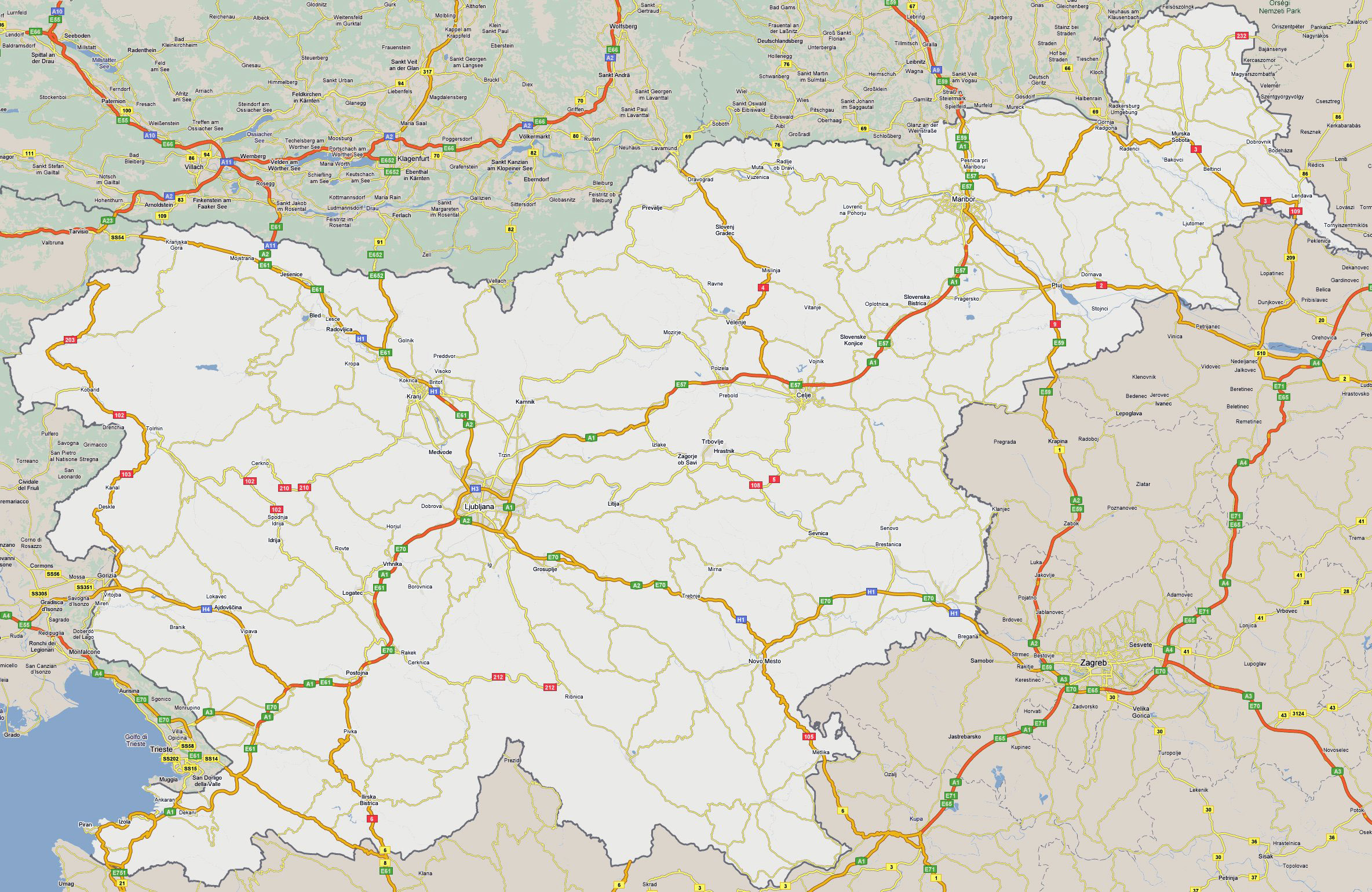 Large Detailed Roads Map Of Slovenia Slovenia Large Detailed Large Detailed Roads Map Of Slovenia Slovenia Large Detailed