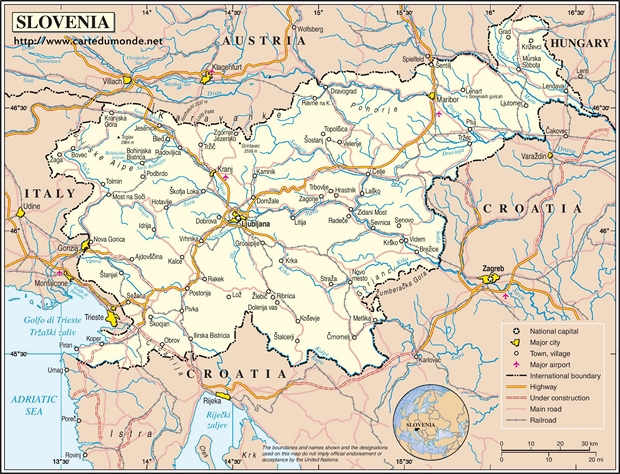 printable road map of slovenia