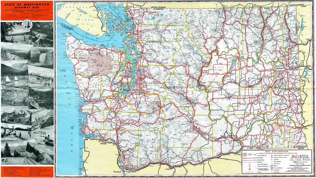 1952 Washington State Highway Map | Check out more of my sca… | Flickr