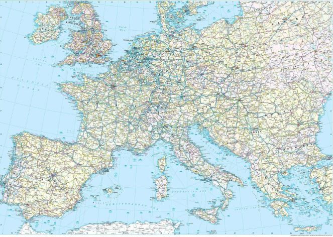 printable road map of western europe
