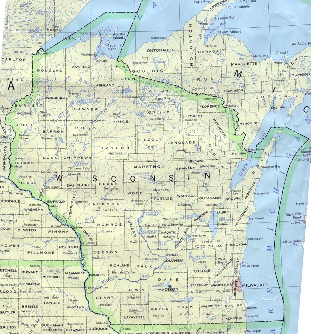 printable road map of wisconsin