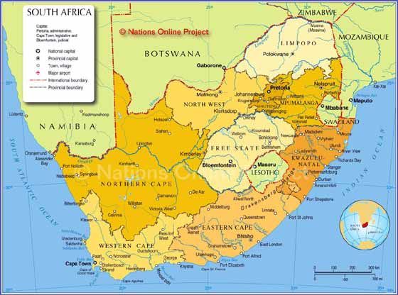 printable road map south africa