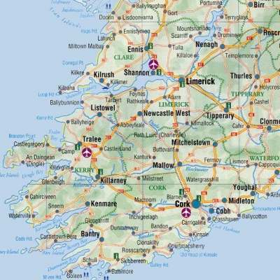 printable road map southern ireland