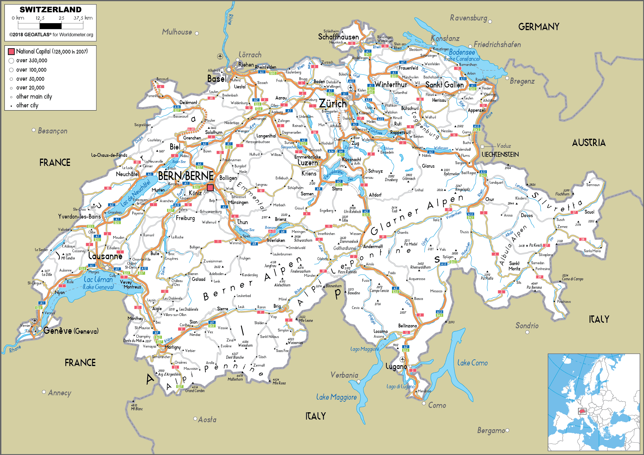 printable road map switzerland
