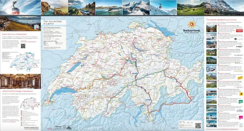 Switzerland Tourist Map Switzerland Tourist Map