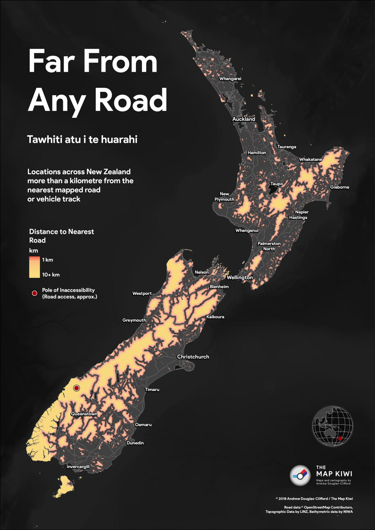 Far From Any Road Map Print | The Map Kiwi
